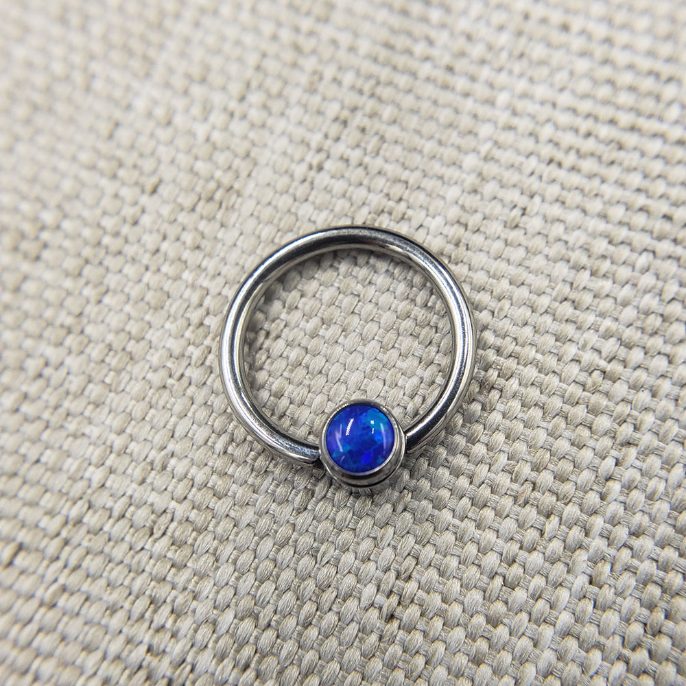 16G ASTM F136 Implant Grade Titanium Captive Bead Ring Helix Conch Daith Earring Piercing Body Jewelry With Opal Ball