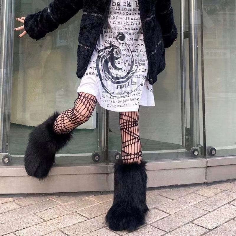 Fluffy Cozy Boots Plush Faux Fur Snow Boots Furry Snow Boots Winter Warm Shoes Female 2022 New Female Ankle Boots For Women