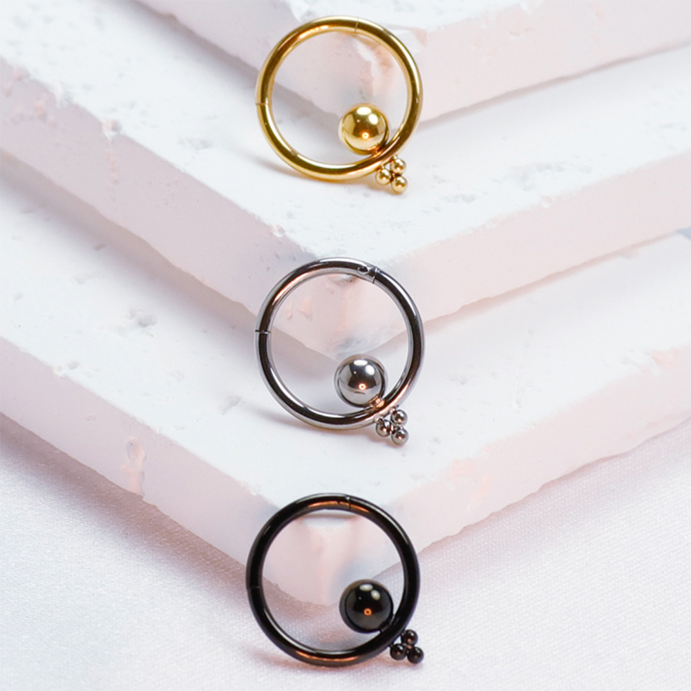 F136 Titanium Piercings Septum Hoop Cartilage Tragus Nose Rings Women conch Earring Body Hinged Segmen Beads CZ Helix Jewelry