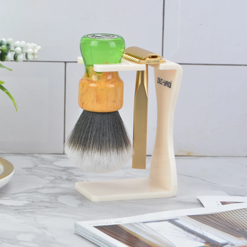 YAQI Cheap Creamy White Color Shaving Brush and Razor Holder Set