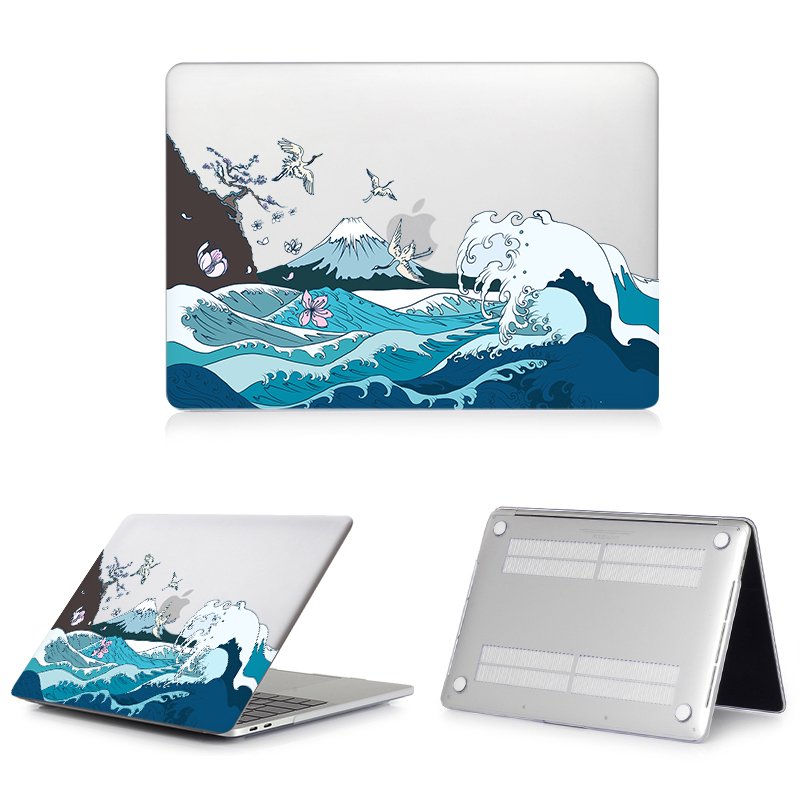 Case For Macbook Air Pro M1 M2 13 14 13.6 15 16 Touch ID Plastic Hard Cover Shell With Laptop Bag A2442 A2485 A2337 A2338 A2681