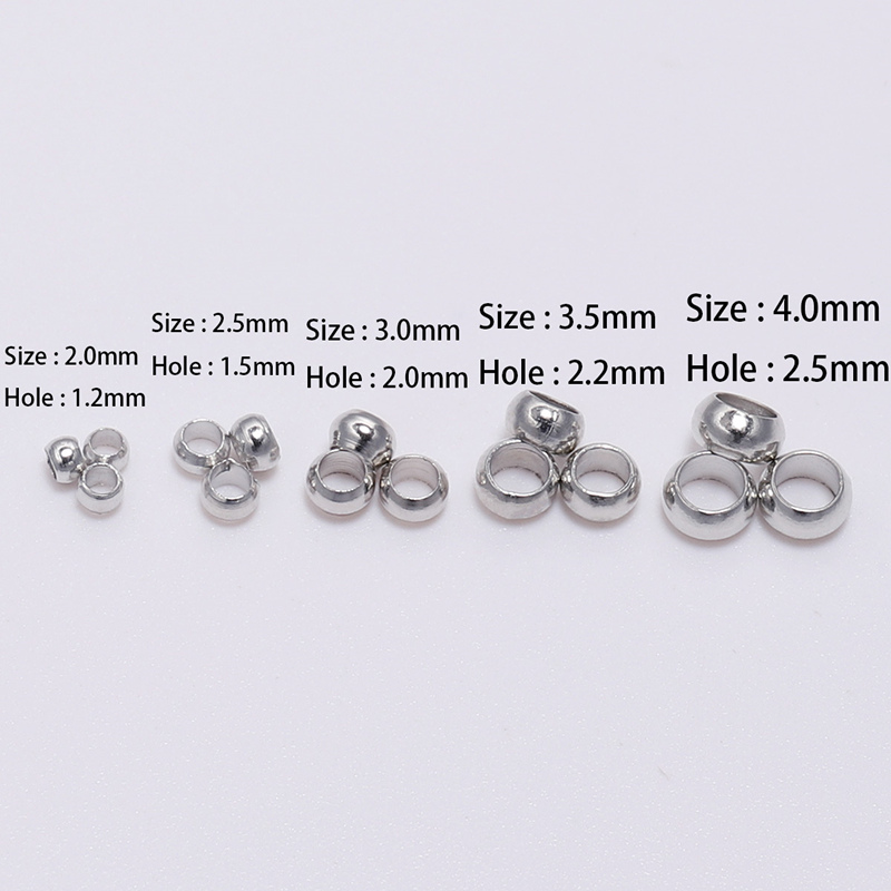 DIY 2/2.5/3/4mm Copper Ball End Crimp Beads Diameter Stopper Spacer Beads For Jewelry Making Finding #08