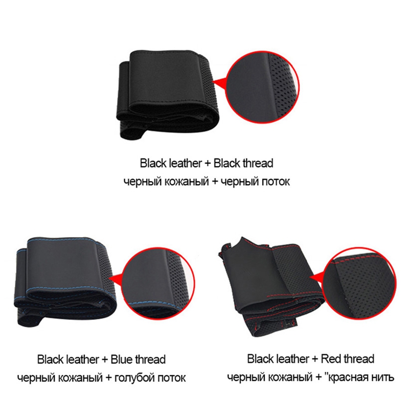 GNUPME Artificial Leather Black Car Steering Wheel Cover for Chevrolet Malibu XL 2016 2017 Equinox 2017 2018 Buick Velite 5