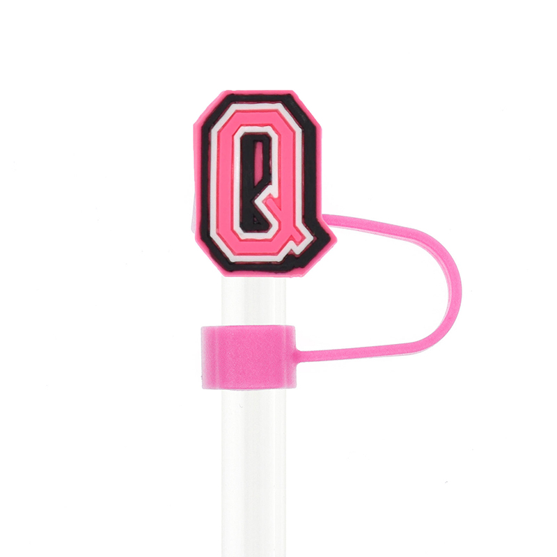1PCS Letter Silicone Straw Covers Cap Compatible With Stanley 30&40Oz Cup 10mm Straw Toppers Reusable Dust-Proof Straw Caps
