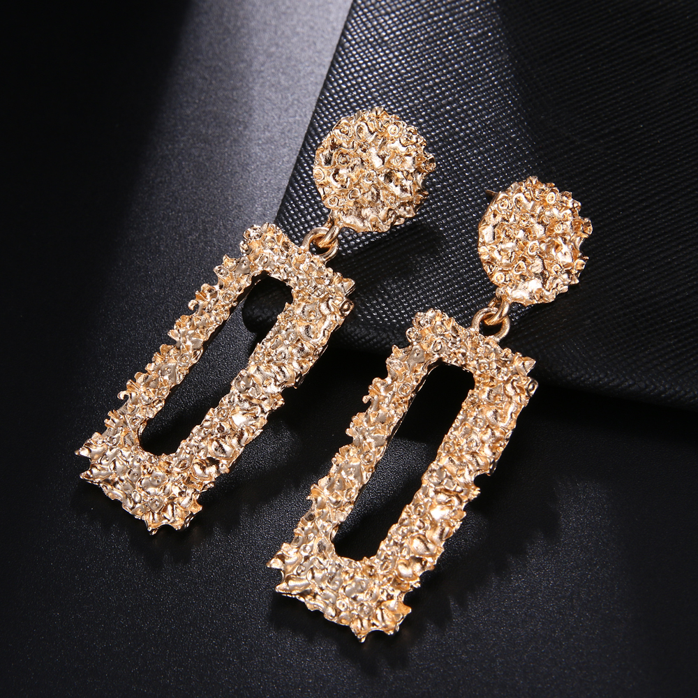 ZA Jewelry Metal Drop Dangle Earrings For Women Geometric Round Leaf Vintage Statement Earrings Wedding Party Gifts Bijoux Punk