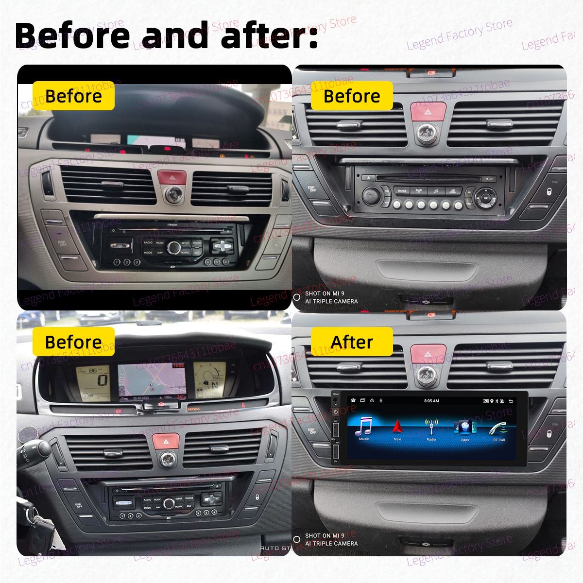 For Citroen C4 Grand Picasso 2006-2013 6.9" 1 Din Radio Android Car Multimedia Stereo Head Unit Carplay Autoradio GPS Navigation
