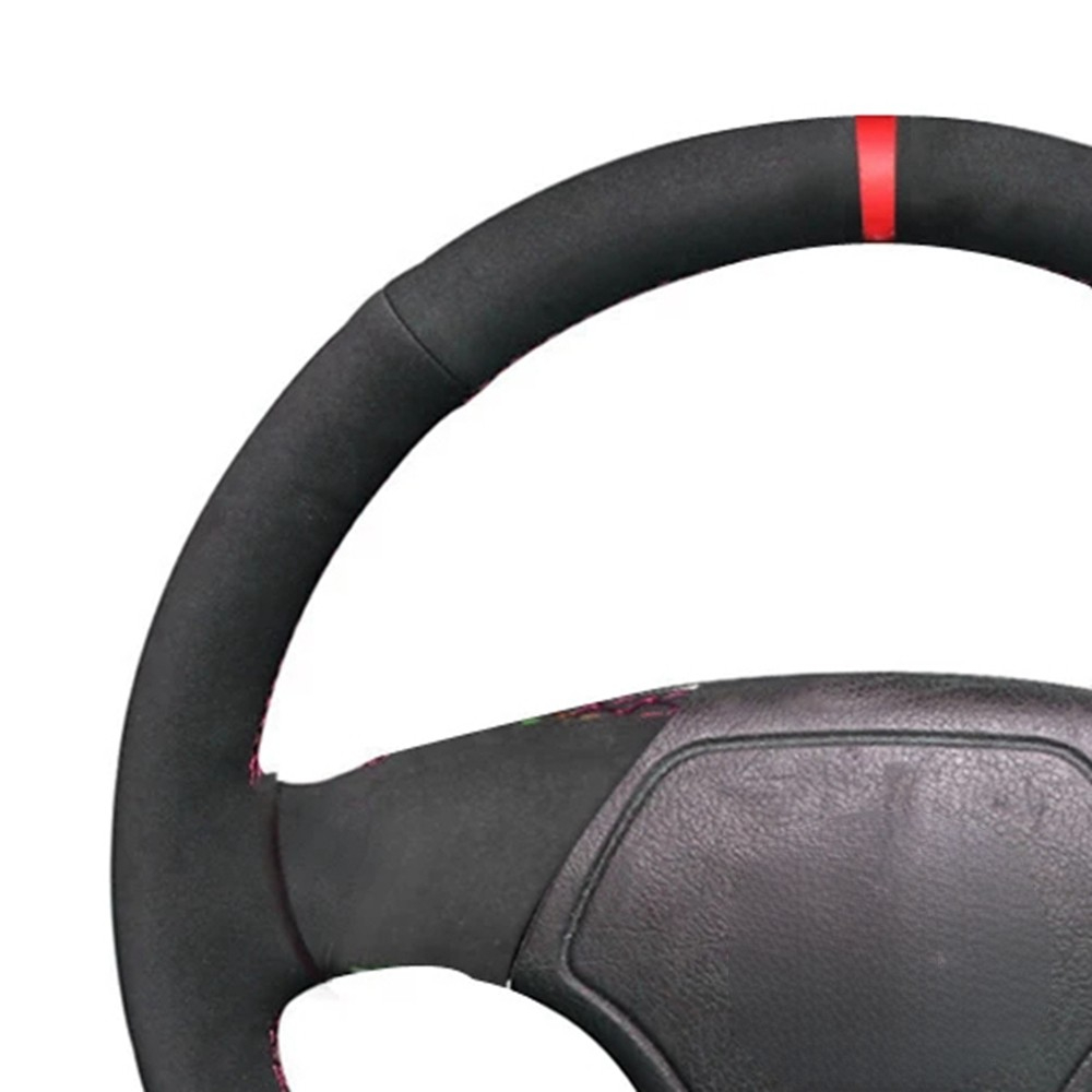 Anti-slip Black Suede Car Steering Wheel Cover For BMW 3 Series E36 E46 1995-2000 5 Series E39 1995-1999 8 Series E31 1995-1997