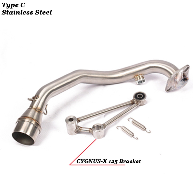 Motorcycle Exhaust Full Systems Modified Titanium Alloy Connect Link Tube Front Link Pipe For Yamaha BWS 125 CYGNUS-X 125cc