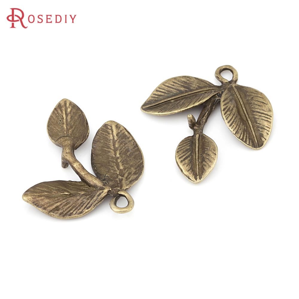 20PCS Gold Color Zinc Alloy Tree Leaf Leaves Charms Pendants High Quality Diy Jewelry Making Necklace Earrings Accessories