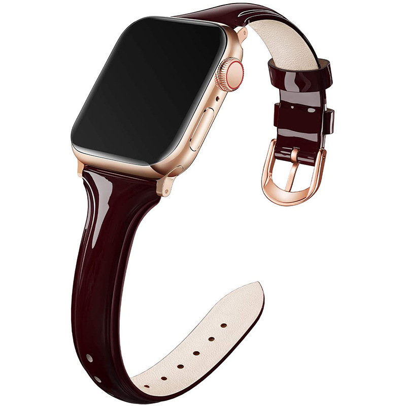 Slim Smooth Leather Strap For Apple Watch SE 6 7 Band 44mm 40mm 45mm 41mm iWatch 5 4 Bracelet For AppleWatch 3 42mm 38mm Bands