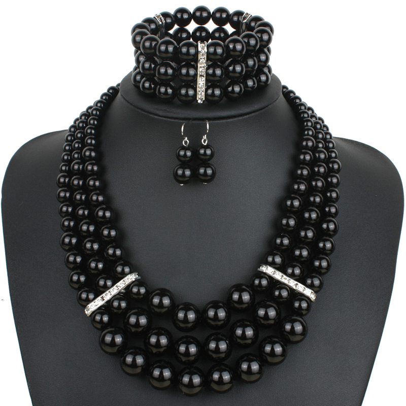 UDDEIN Handmade Beads Necklace Bracelet Earrings Pack Bohemian Statement African Collar Nigerian Wedding Indian Jewelry Sets