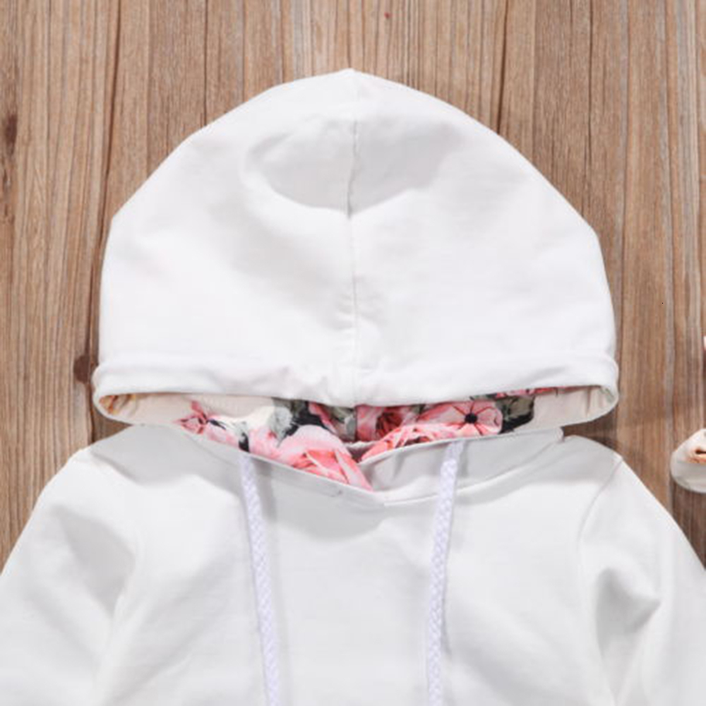 Autumn Baby Girl Clothes Set New Toddler Newborn 3PCS Hooded Print Casual Long Sleeve Hoodies+Floral Pants Outfits Clothing