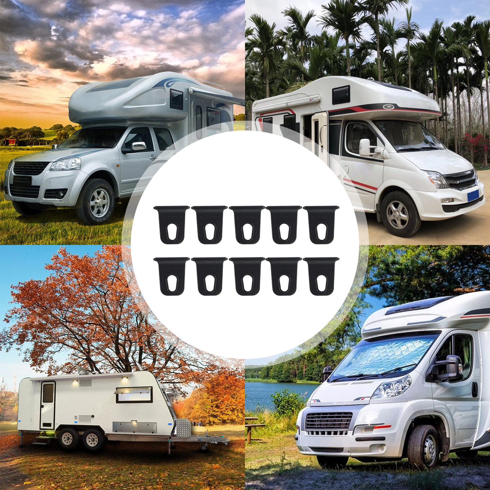 5Pcs RV Awning Hooks Awning Hanger Hook Hanging Clothes Party Light Holder for RV Motorhome Campers Accessories