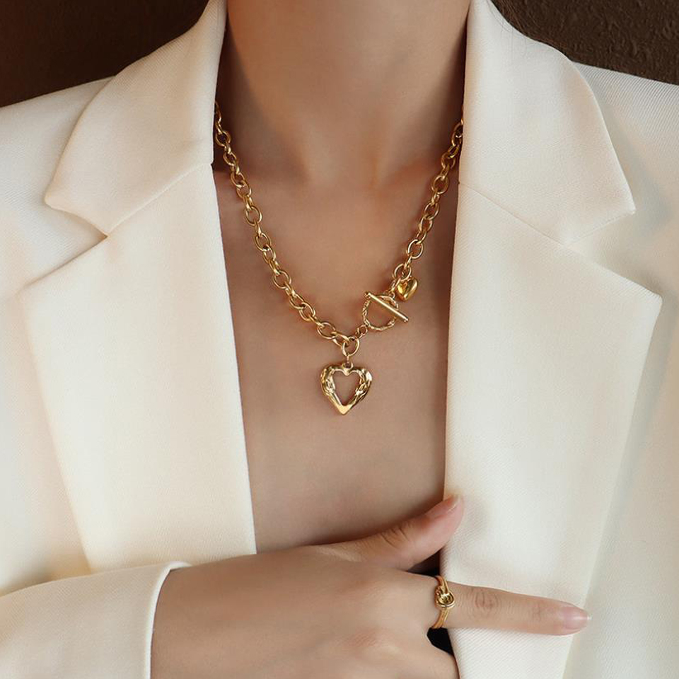 Exquisite Forever Love Heart Pendant Necklace Luxury Brand Necklace for women Gold Silver Color Wedding Jewelry Christmas Gift