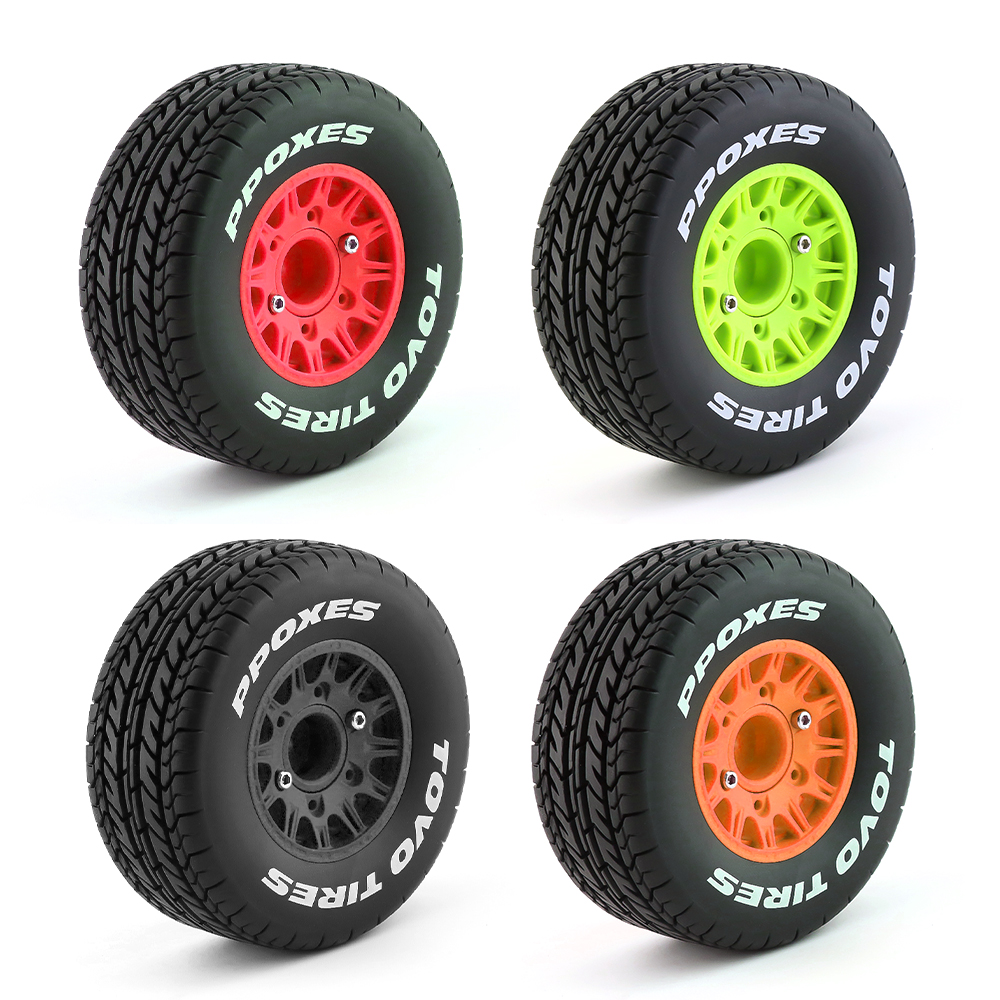 4Pcs 113Mm 1/8 1/10 Short Course Truck Tire Tyre Wheel With 12 14 17Mm Hex For Slash Arrma SENTON VKAR RC Car