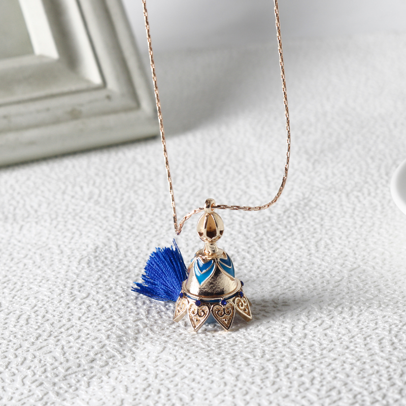 Genshin Impact Scaramouche Bell Pendant Necklaces Anime Cosplay Game Characters Clavicle Chain Necklace Jewelry Accessories
