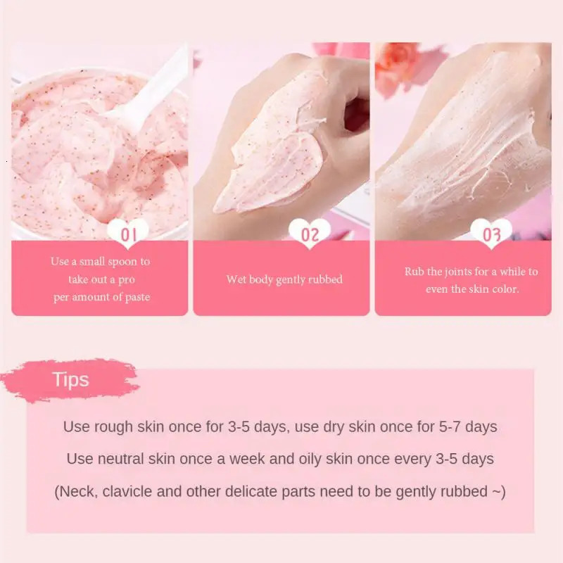 Peach Exfoliating Cream Body Scrub Exfoliant Body Scrub Moisturizing Nourishing Exfoliator Beauty Skin Care Products 240624