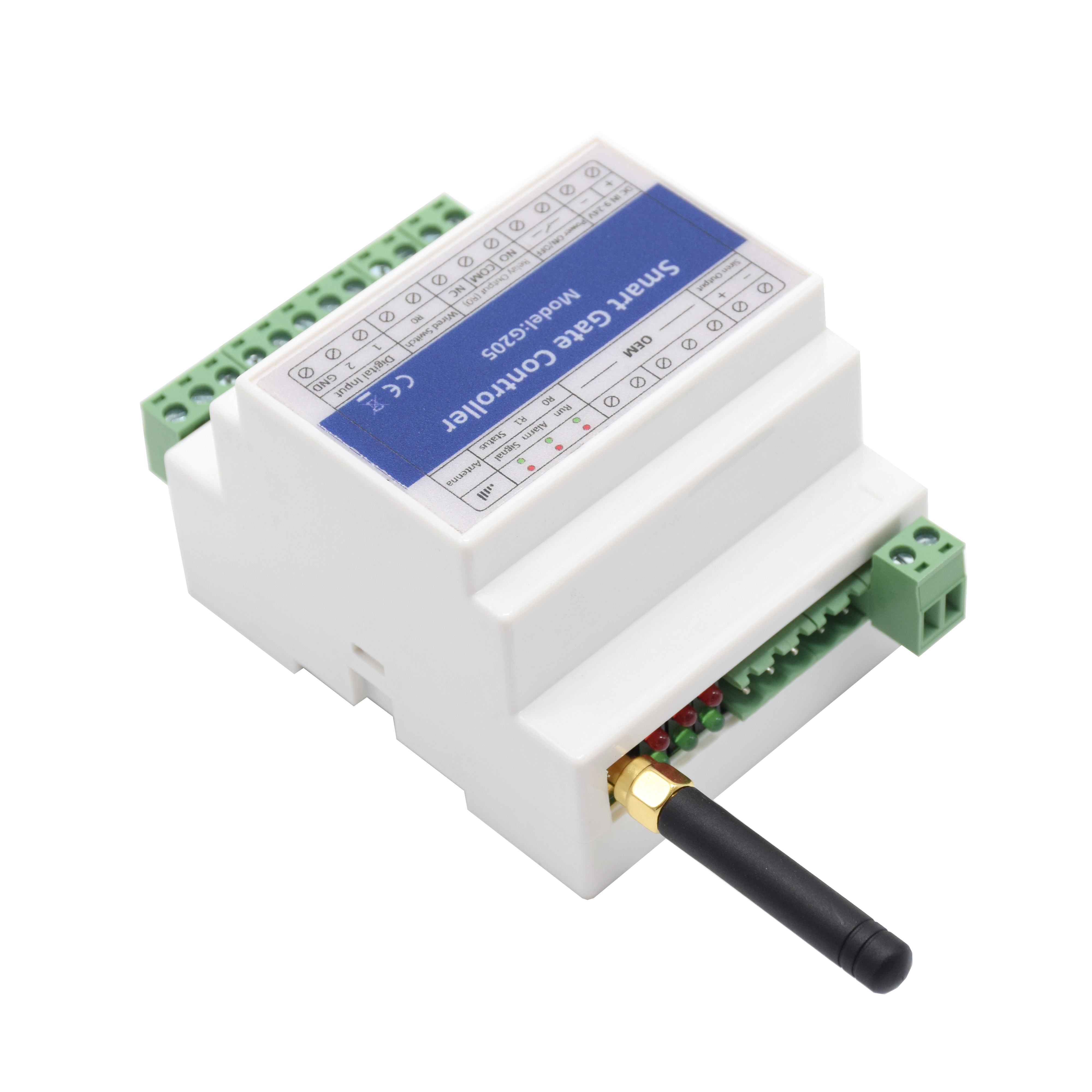DIN-rail GSM 4G SMS Single Relay Gate Opener ON/OFF Switch For Sliding Swing Opener Power Failure Alarm