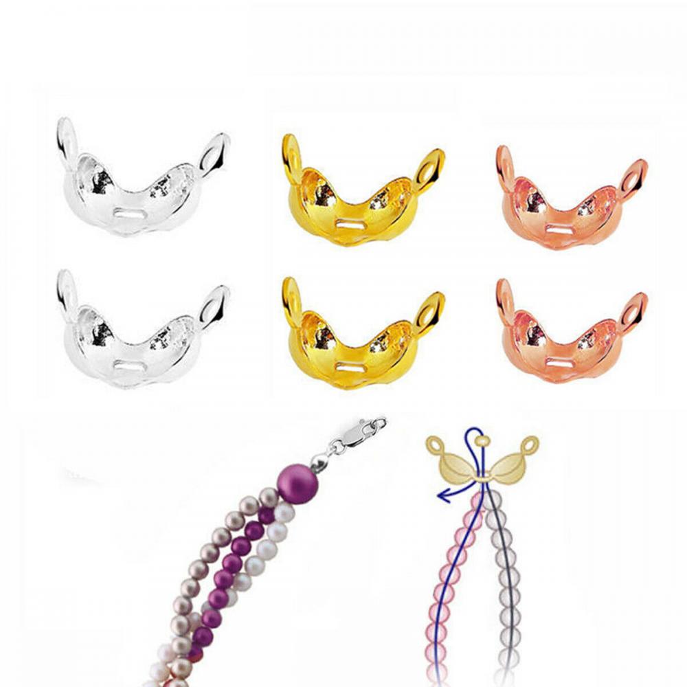 10pcs 925 sterling silver Calotte Ends Open Clamshell Knot Covers Fold-Over Bead Tips 1mm Small Hole End Caps for Jewelry Making