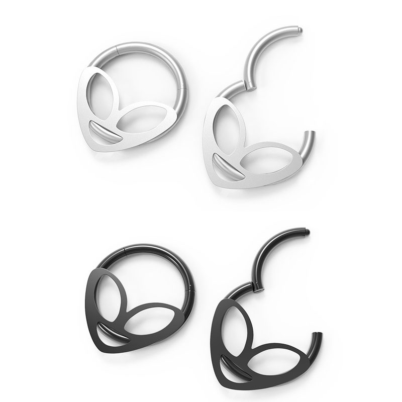 1pcs Alien Hoop Septum Nose Ring Hinged Clicker Segment Cartilage Earring Eyebrow Piercing Ear Stud Tragus Helix Body Jewelry