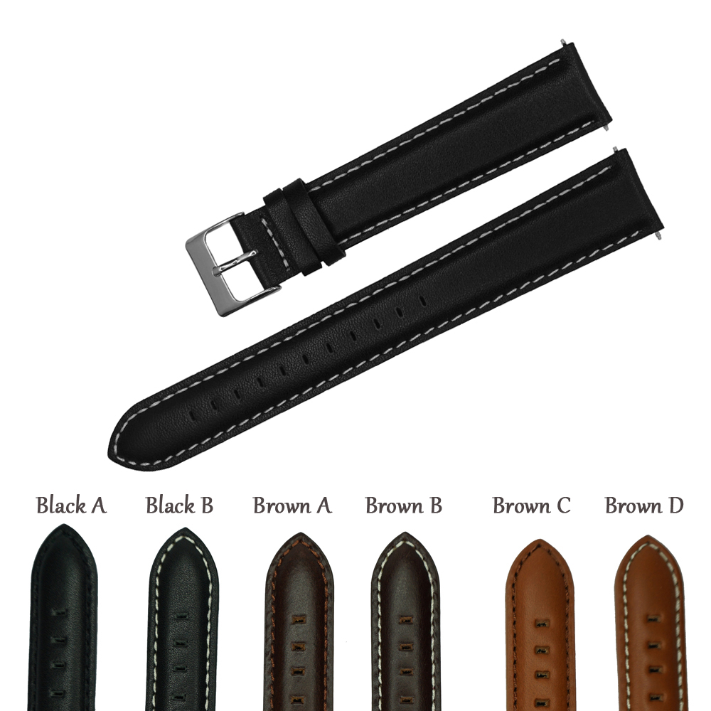 Italy Genuine Leather Watch Strap 18mm 20mm 22mm 24mm Watch Band Black Dark Light Brown Watchband Extra Long for Big Wrist