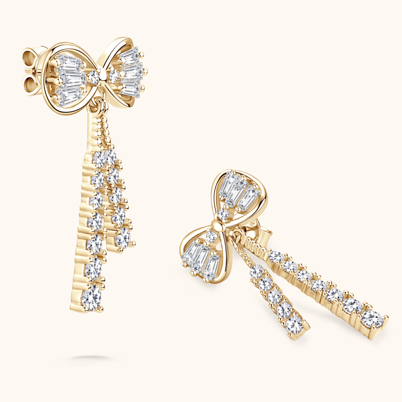 IOGOU D Color Moissanite Bow Drop Earrings for Women Silver 925 Real Genuine Wedding Luxury Jewelry Summer 2023 Free Shipping