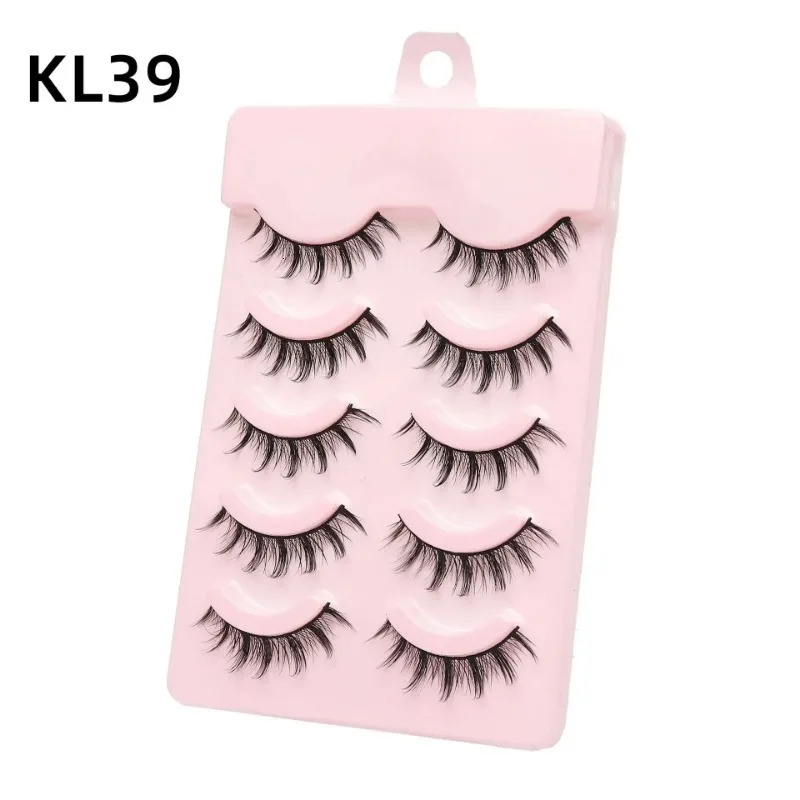 5 Pairs Natural Manga Lashes Soft Eyelashes Thick False Eye lashes Manga Daily Dating Makeup Eyelashes Lashes Wispy 240624