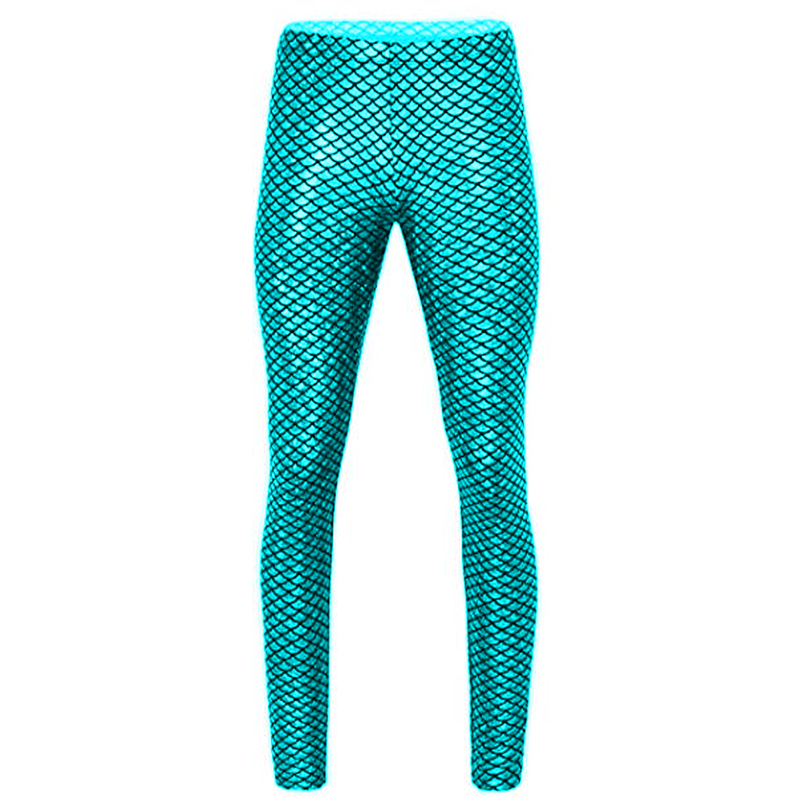 New Summer Top Sale Mermaid Digital Print Women Mermaid Fish Scale Leggings Plus Size S-7XL shiny mermaid printing Leggings pant