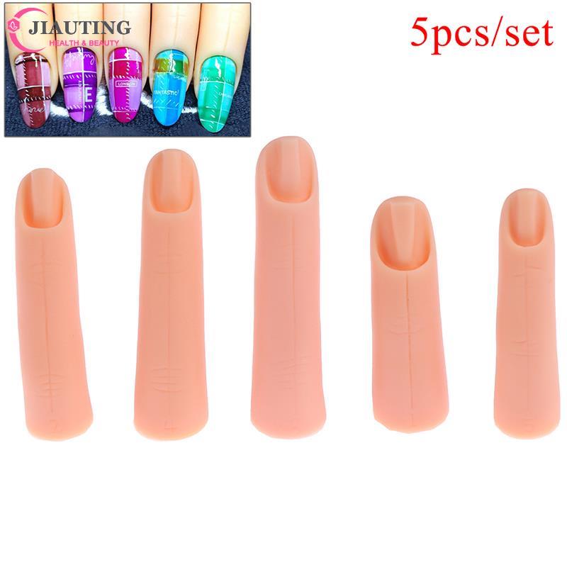 1/5Pc/set Plastic Fake Finger False Nail Tips Nail Art Trainer Practice Training Finger Model For Acrylic Gel Manicure SalonTool