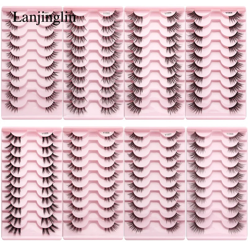 Half Eey Lashes 3/5/10 Pairs Faux Mink Lashes Natural False Eyelashes Wispy Fluffy Eyelash Extension Makeup Half Lashes Tool 240624