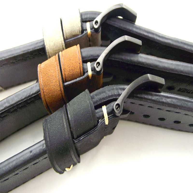 Black Buckle Wholesale 10PCS/Lot 20MM 22MM 24MM 26MM Genuine Leather Crazy Horse Leather Watch Band Watch Strap Man Style New
