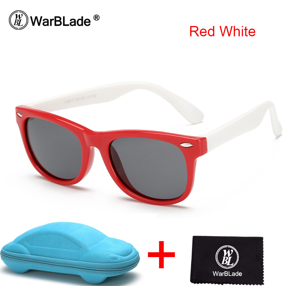 WarBLade TR90 Flexible Kids Sunglasses Polarized Child Baby Safety Coating Sun Glasses UV400 Eyewear Shades Infant With Case
