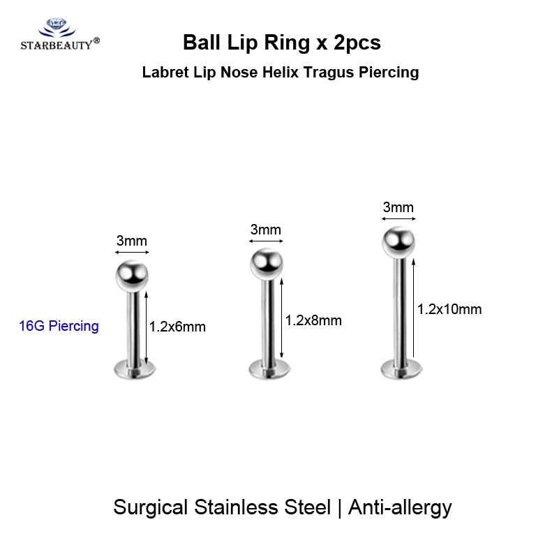 2pcs Multipurpose BCR Face Piercing Helix Nose Ring Sexy Female Genital Piercing VCH Labia Male Scrotum Pubic Foreskin Piercing