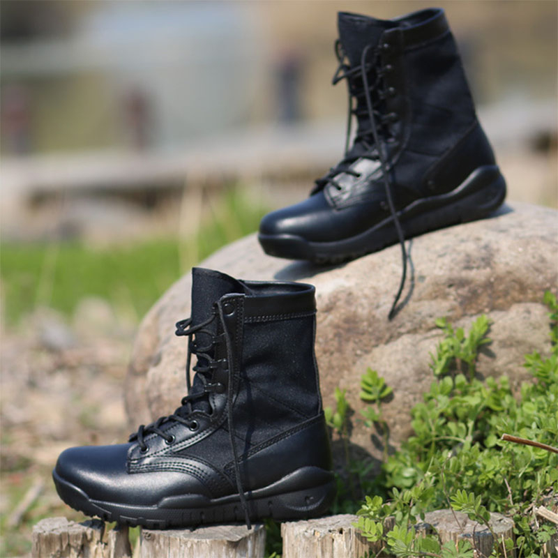 Men Outdoor Ultralight Military Tactical Boots Breathable Non-Slip Wear-resistant Army Boots Climbing Hiking Training Shoes