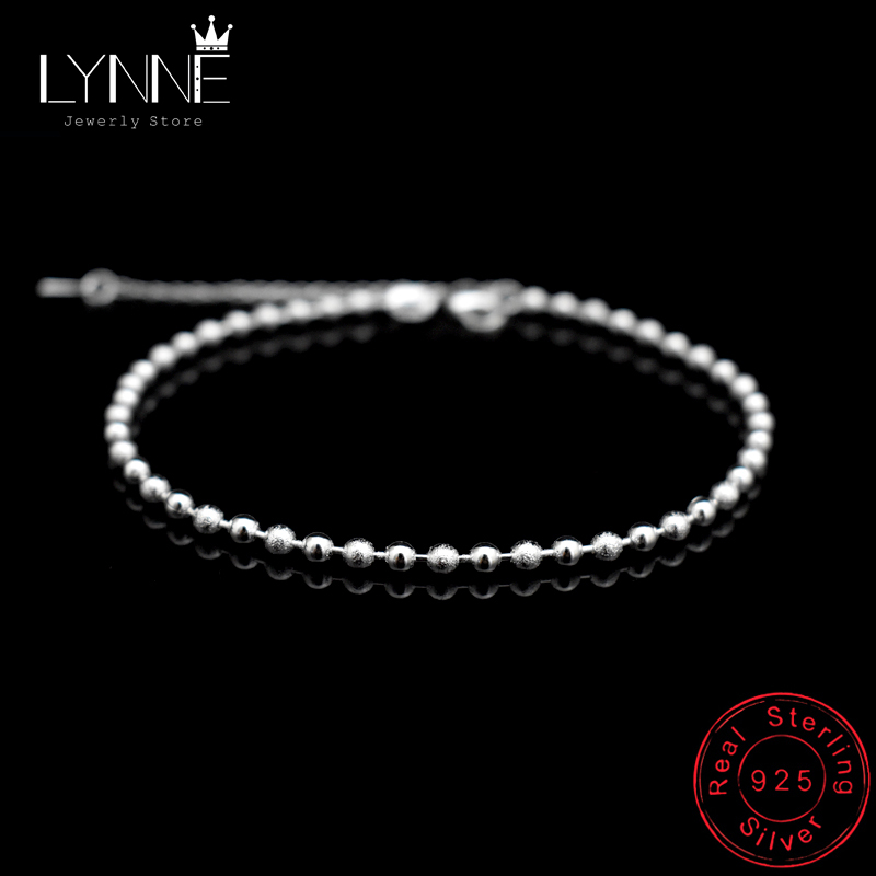 New Classic Simple Small Round Ball Bead Anklets Foot Chain For 925 Sterling Silver Ladies Foot Anklet Bracelet Women Jewelry