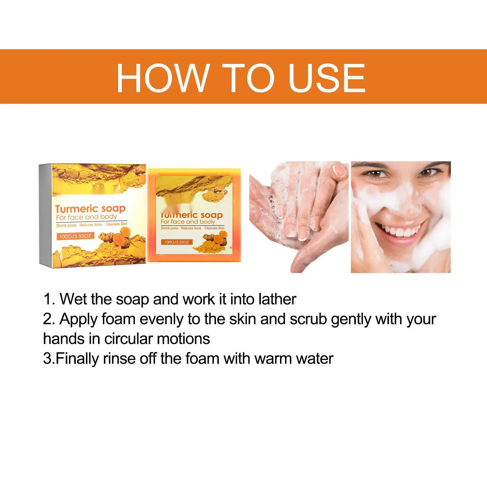 Turmeric Cleansing Soap Deep Pore Cleansing Skin Refreshing Oil 240624