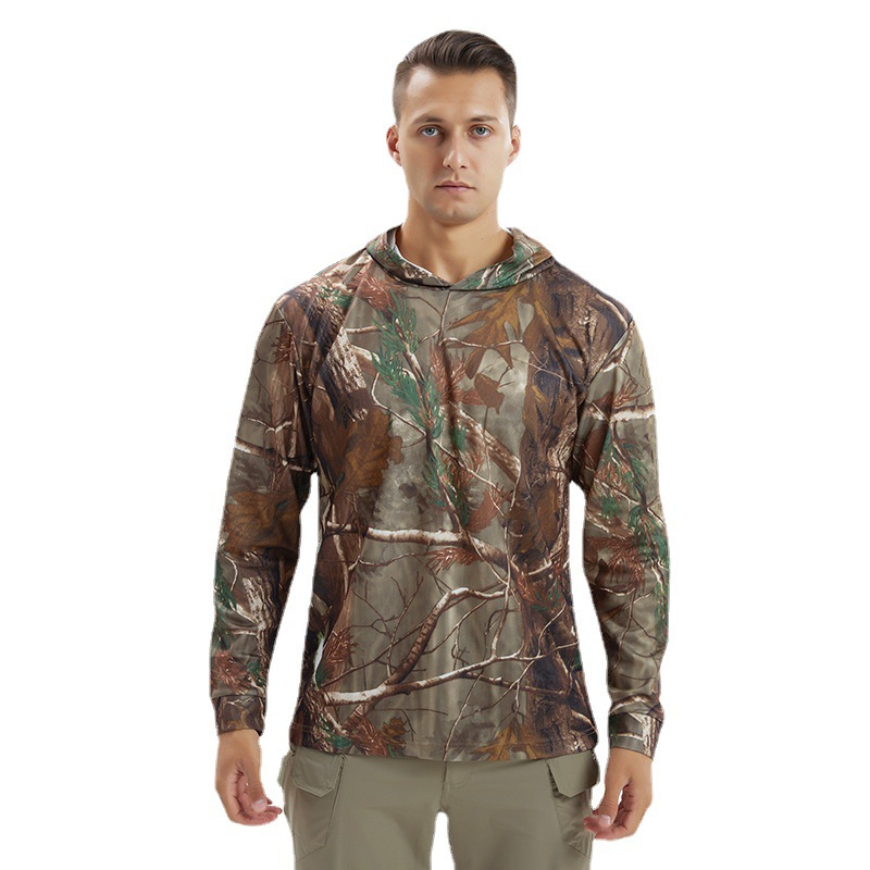 New Spring Summer Men Hoodie Long Sleeve Quick Dry T-shirts Military Training Outdoor Tactical Sweatshirts Tops Outdoor