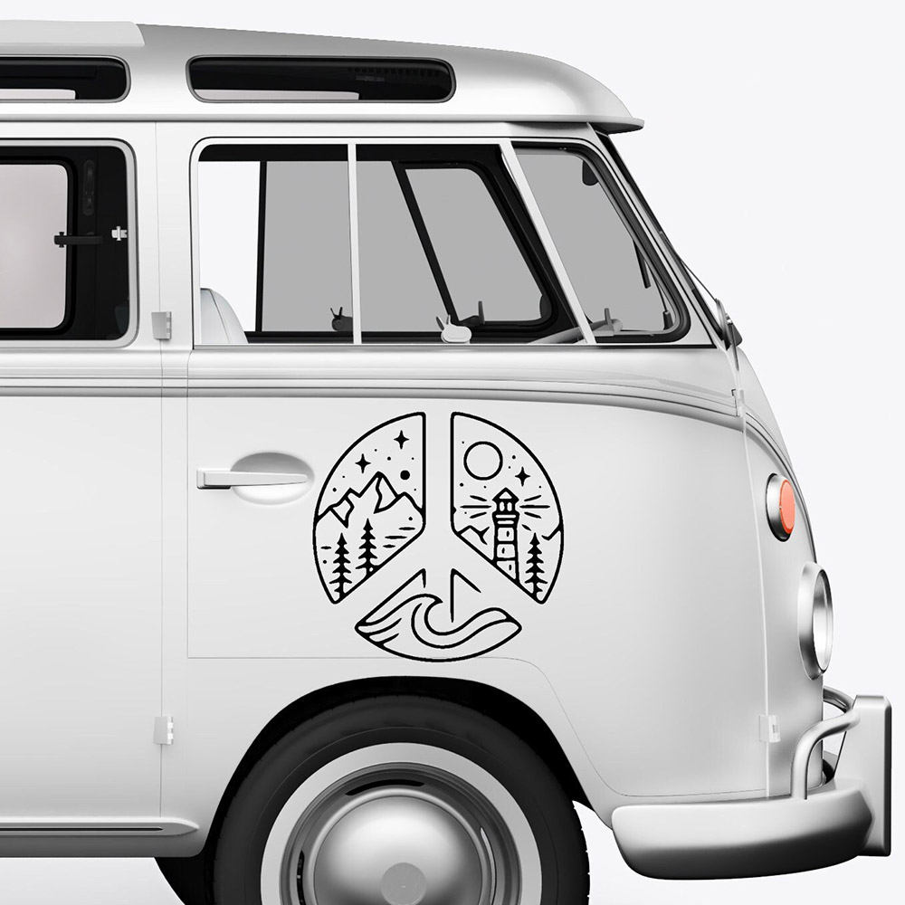 Adventure Mountain Sun Car Stickers Campervan Camper Side Panel Door Decor Decals Vinyl Accessories Parts