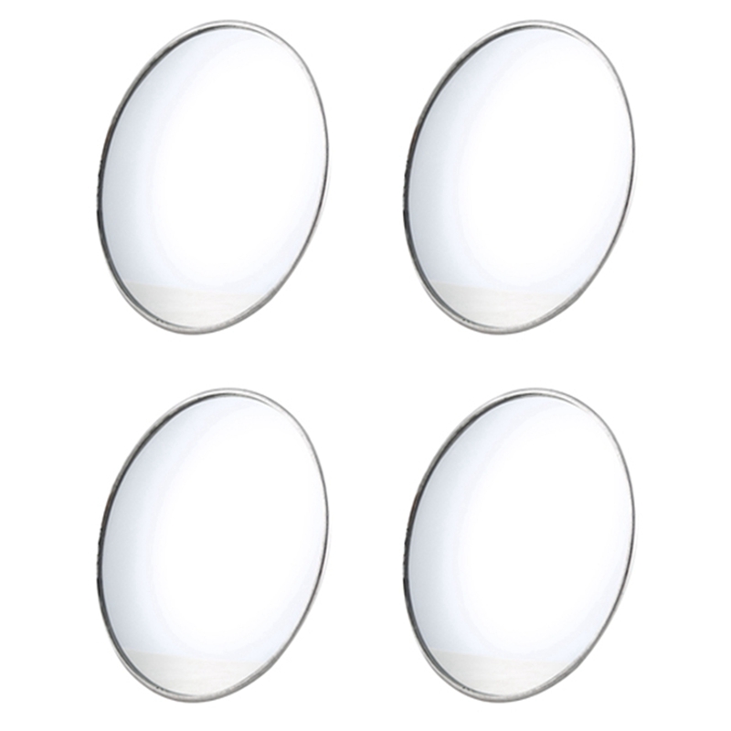 4X Silver Tone 3.7 Inch Dia Round Rear View Blind Spot Mirrors For Car