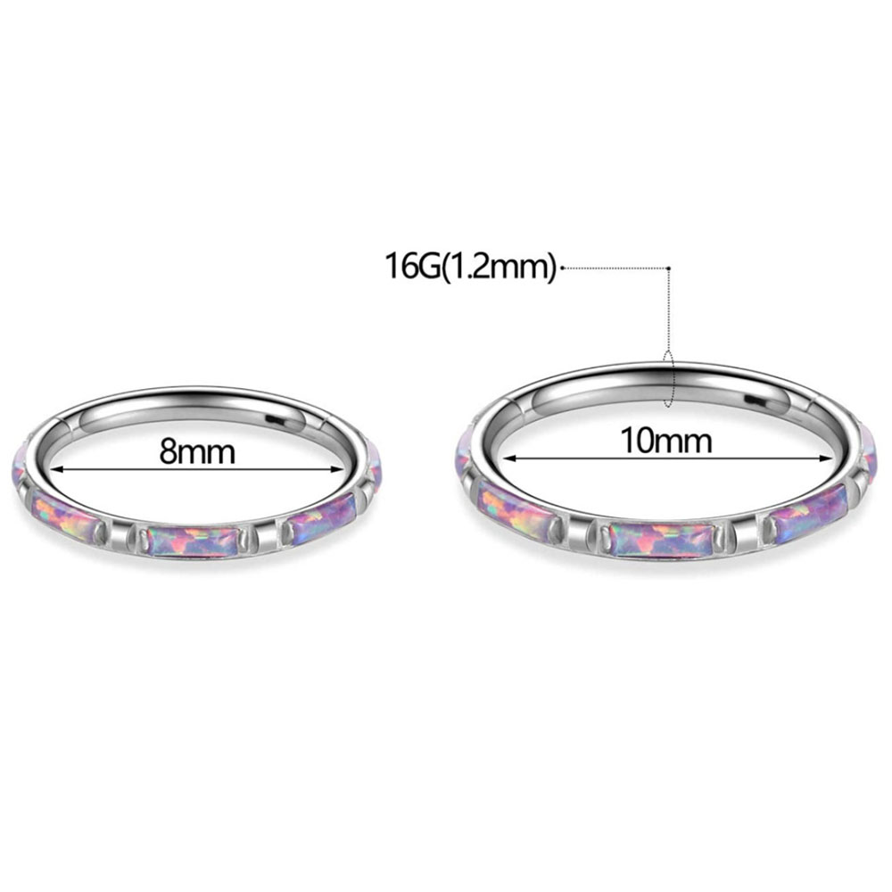 F136 Titanium Nose Ring Opal Hinged Septum Clicker Segment Ear Tragus Cartilage Helix Daith Lip Nose Sutd Body Piercing Jewelry