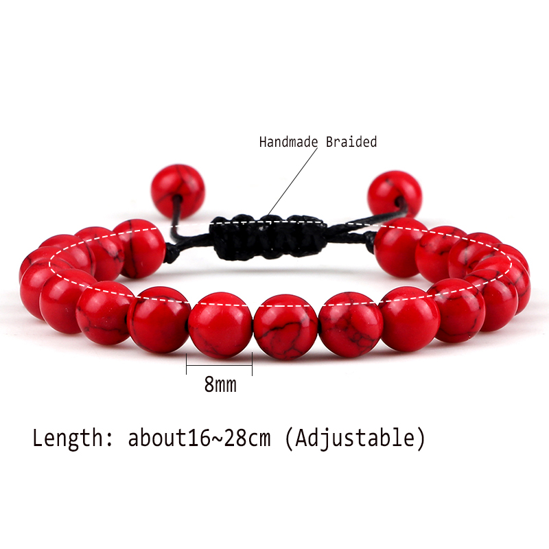 Beads Bracelet Adjustable 8mm Black Onyx Lava Tiger Eye Natural Stone Men Bracelets Healing Yoga Jewelry Gift for Women Pulsera