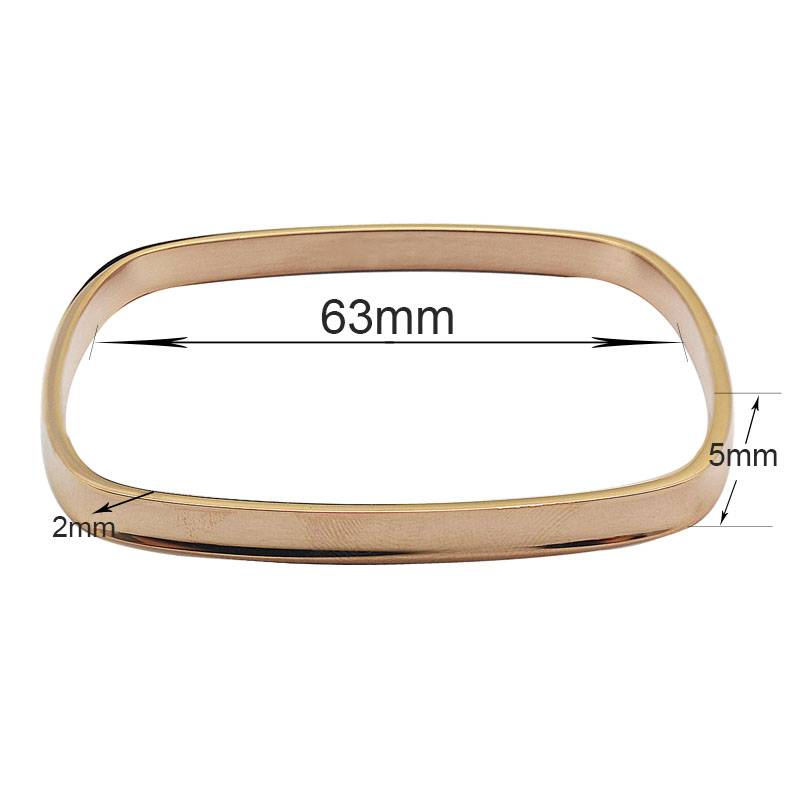 COUYA 2018Square 3 Color Rose Gold Classic Simple Style Bangles Indian Jewelry Bracelete Cuff Bracelets Woman's Jewellery