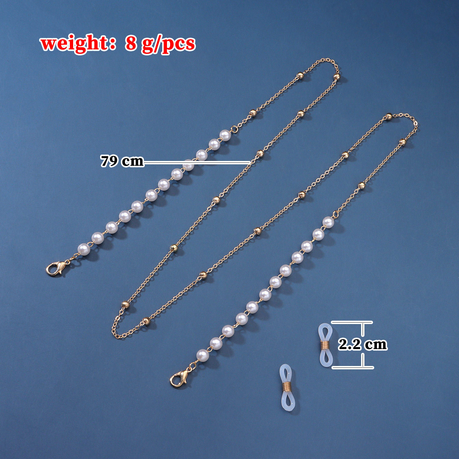 Eyeglasses pearl Chain white Beads plastic Pearl Charm O chain Lobster Mask Hanging Rope Silicone Loops Sunglasses Accessory