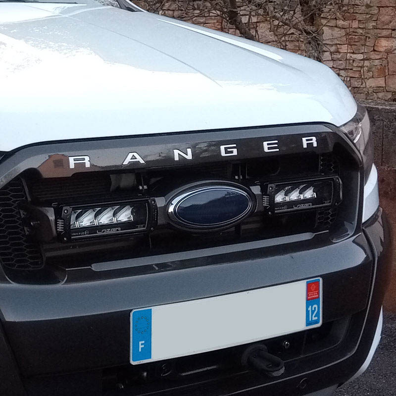 Grille Top Logo Letter For Ford Ranger Grills RANGER 3D Emblem Original Size ABS Sticker With Glue Chromium Styling 6 Color