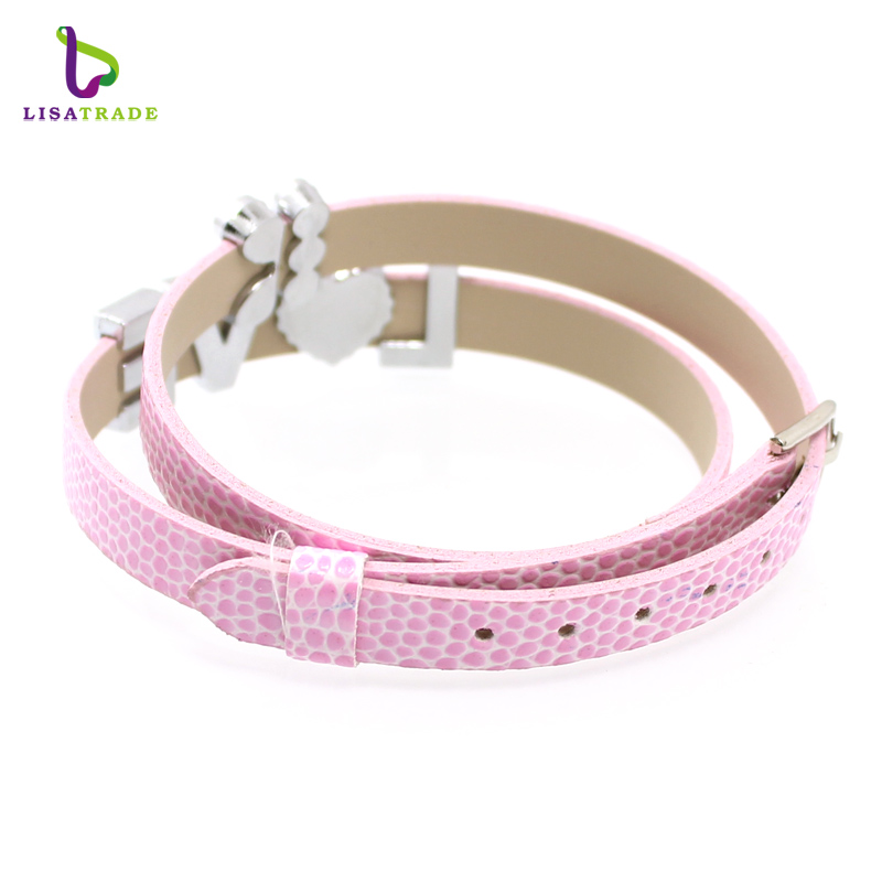 8mm PU leather bracelet & bangles for women multilayer snake wristband fit for slide letters charms high quality LSBR031*10