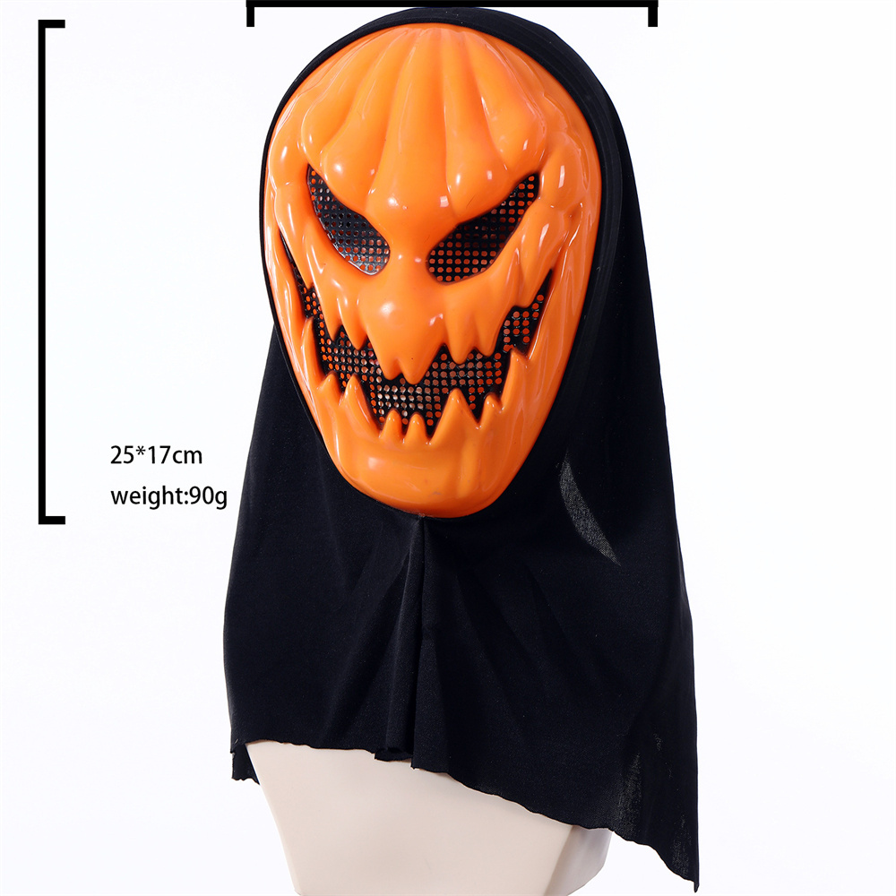 Adult Halloween Party Pumpkin Scary Mask Plastic Stereoscopic Artificial Pumpkin Head Cover Ghost Festival Headgear Dressup Gift