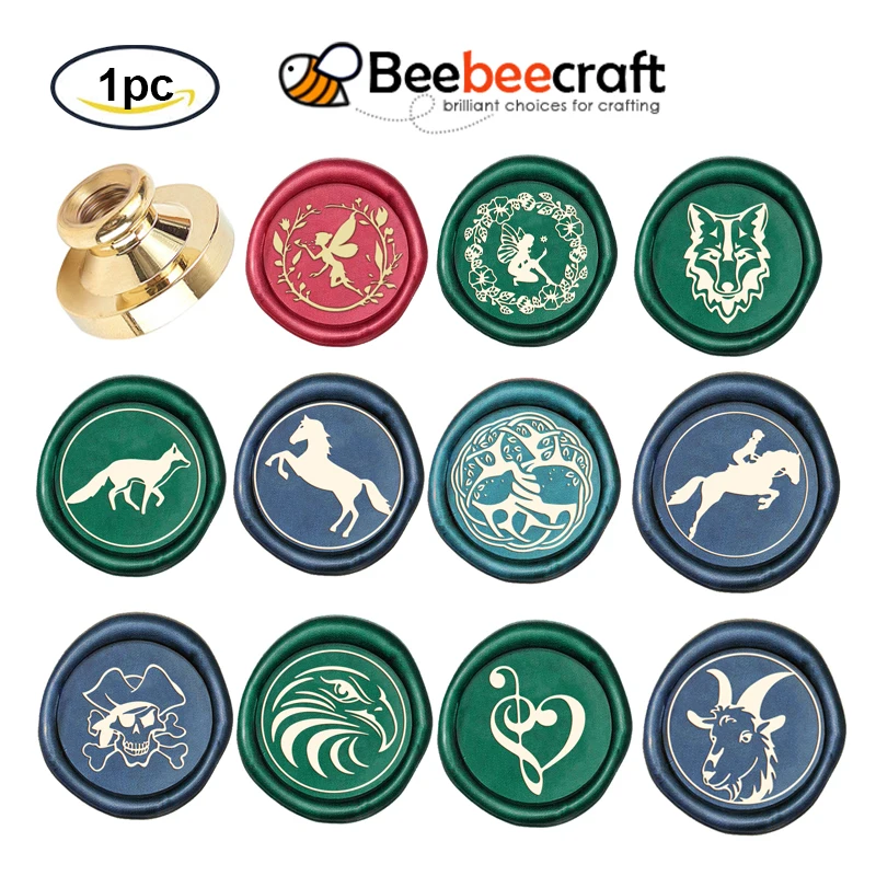 1PC Animal Wolf Wax Seal Stamp Head Replacement 25mm Vintage Sealing Wax Stamp Heads Only No Handle for Envelopes Cards