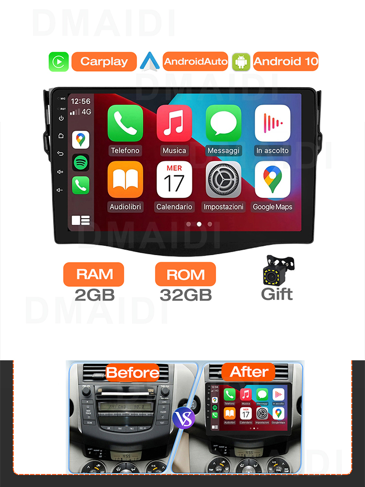 2024 Update Android 10 For Toyota RAV4 Rav 4 2005 - 2013 Multimedia Player Car Radio Stereo Touch Video Head Unit Navigation
