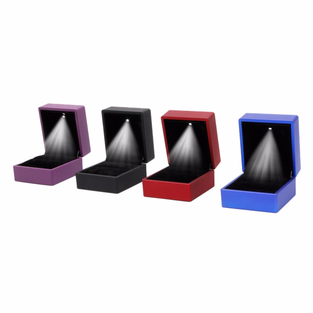JAVRICK Hot Selling LED Lighted Earring Ring Gift Box Wedding Engagement Ring Jewelry Display