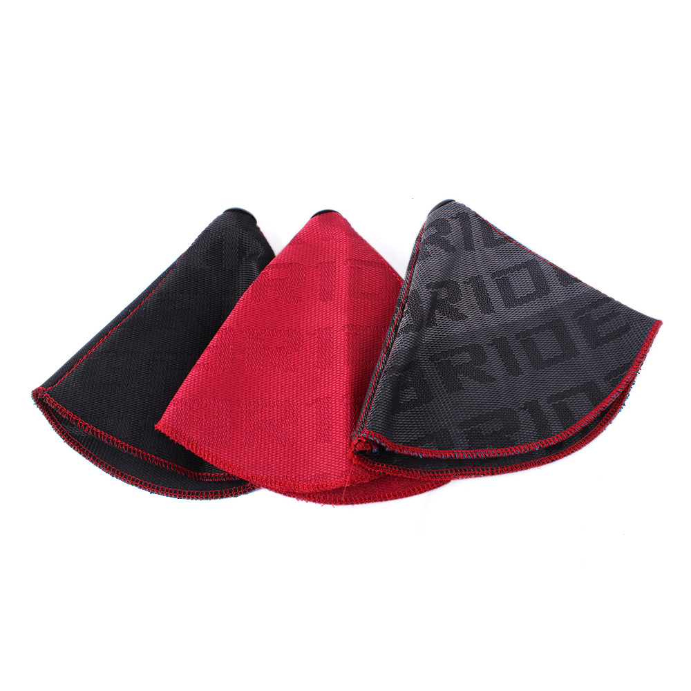 JDM BRIDE High Quality Canvas Fabric Shift Boot Racing Shift Knob Cover for Universal Racing Car With Red Stitching RS-SFN059